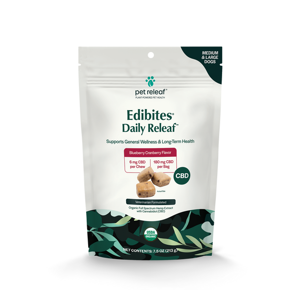 Daily Releaf Blueberry Cranberry Hemp Edibites, USDA Organic Chews, Supports Overall Wellness