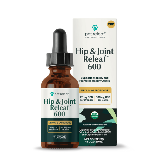 Hip and Joint Releaf 300/600mg Mobility CBD Oil, USDA Organic with Devils Claw