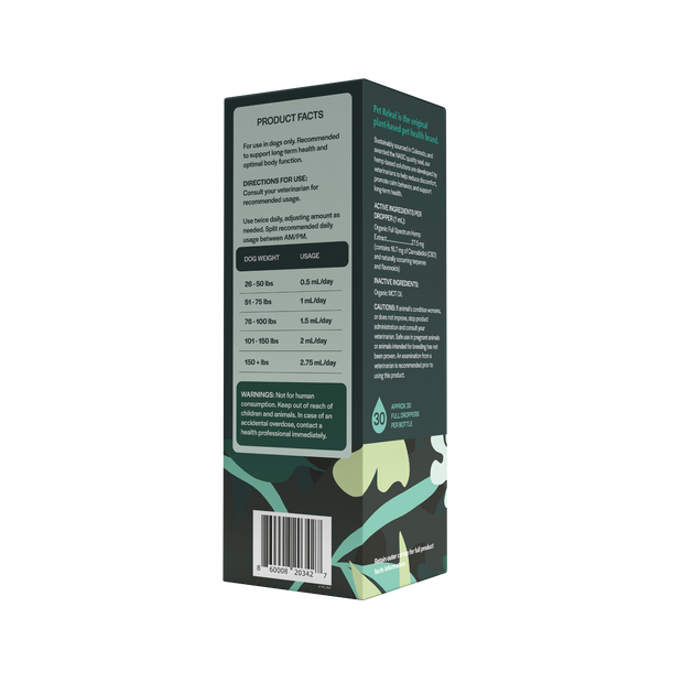 100mg CBD Oil For Small Dogs & Cats, USDA Organic for Calming, Mobility, and Overall Health